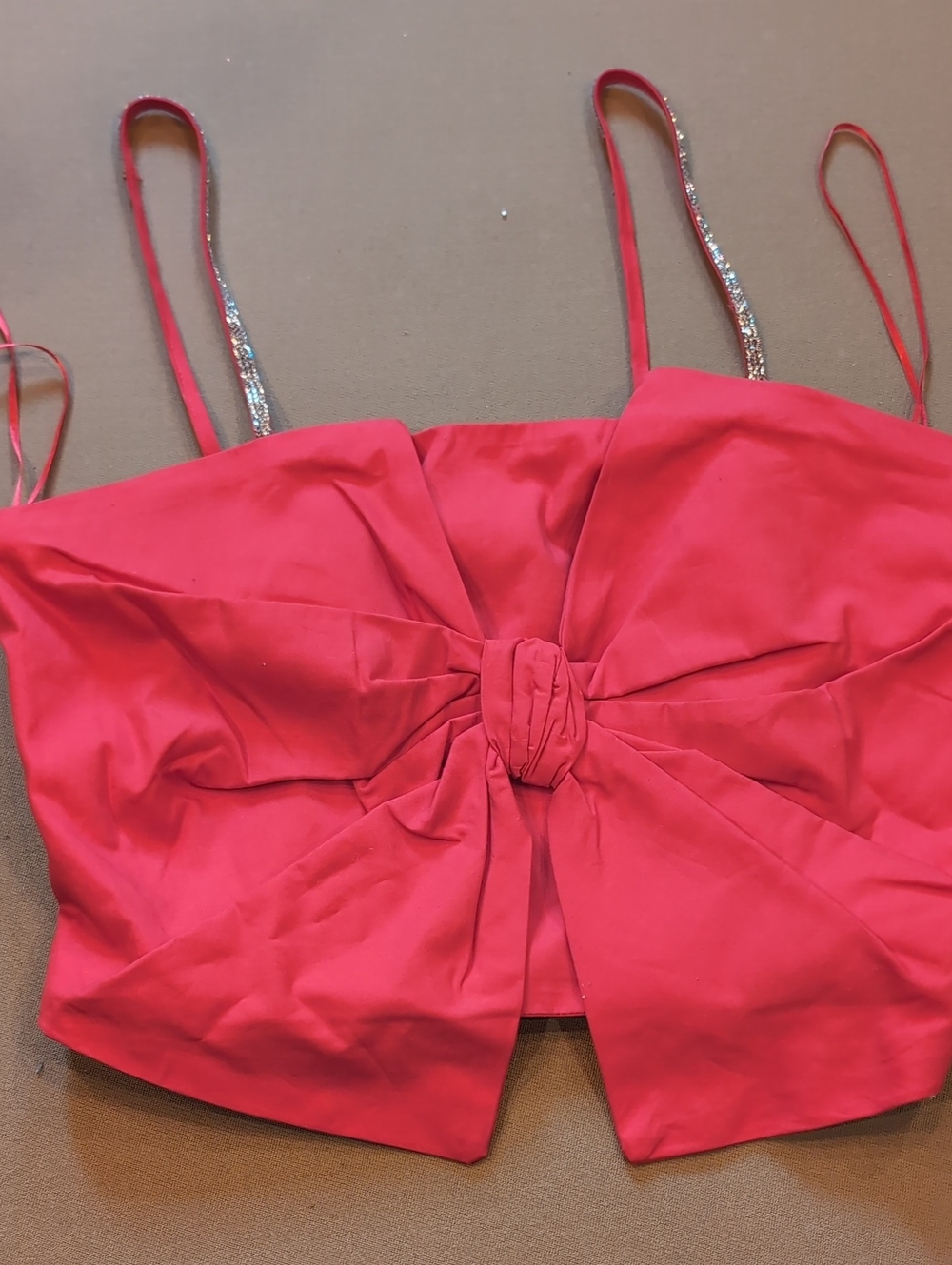 🌸3/$25🌸 Strapless Knot-Front Crop Top in Vibrant Res